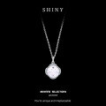 Sterling Silver Rhinestone Choker Necklace, Simple Pendant-0-1