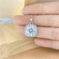 wholesale S925 Sterling Silver 5ct Moissanite Square Pendant Necklace, Amazon Cross-Border Hot Selling Luxury Fashion Jewelry for Wholesale-0-3