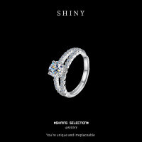 Adjustable Sterling Silver Moissanite Ring, Live-Streaming Fashion Design-S925 sterling silver + 1 carat moissanite