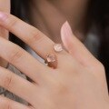wholesale S925 pure silver new fashionable and elegant rose quartz ring for women, small and exquisite, high-end openable ring for wholesale-0-4