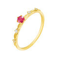 wholesale 10K gold jewelry, fresh and sweet forest-style ruby/London blue topaz ring, original factory wholesale-0-4