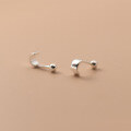 wholesale S925 Silver Summer Korean Style Smooth Arc Threaded Stud Earrings Minimalist Personality Ear Accessories for Women M04067-0-2