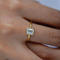 S925 Silver Plated 18K Gold Moissanite Ring for Women-0-2