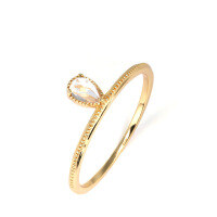 wholesale 925 Silver Gold Plated Japanese Light Luxury Teardrop Topaz Ring for Women, Fashion Trend Jewelry Wholesale from Manufacturers-Women's Ring Size 12