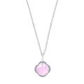 Sterling Silver Rhinestone Choker Necklace, Simple Pendant-0-4