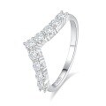 wholesale S925 Sterling Silver Zirconia Seven Princess Ring for Women, Small and Niche Stackable Row Ring,HW。-0-24