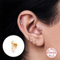 wholesale S925 Silver Metal New Marquise Diamond Ear Studs Threaded Cartilage Piercing EarringsINS-0-2