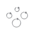 wholesale 925 Sterling Silver Earrings for Women, Mini Round Bead Hoop Earrings, Simple Light Bead Cartilage Stud, Circle Earrings G5467-0-4