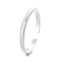 wholesale S925 Sterling Silver Trendy Minimalist Ins Concave Line Texture Unique Niche Openable Ring for Women-0-5