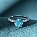 wholesale 925 Silver She Jewelry Light Sea Blue Plump Square 15ct Cushion 65*75mm High Carbon Diamond Women's Ring-0-5
