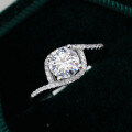 S925 Silver Moissanite Ring 1ct Four-Prong Classic Wholesale-0-1