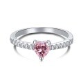 wholesale S925 Sterling Silver Cross-Border Women's Ring with 8A Ice Flower Zircon, Sparkling Pink Geometric High-Carbon Diamond, Fresh and Sweet-0-14