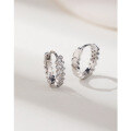wholesale S925 Sterling Silver Diamond-Studded Hoop Earrings for Women, Luxurious Minimalist Circle Earrings, Small Niche Design Elegant Hoop Ear Clips-0-3