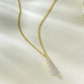 wholesale S925 Sterling Silver Minimalist Geometric Vertical Row Diamond Necklace for Women, Fashion-Forward and Versatile Cross-Border-0-6
