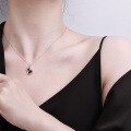 Sterling Silver New Fine Craft Gourd Necklace with Mother-of-Pearl and Red Agate-0-2