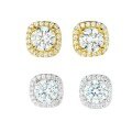 925 Silver D Color Moissanite Four-Prong Ear Studs for Women, Wholesale-0-3
