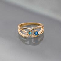 wholesale S925 Sterling Silver New Light Luxury Ring, Fashion OL High-end Line Women's Ring Wholesale-Blue Spinel Ring Mido No. 6