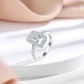 wholesale 925 Silver Cross-Border Hit Square Zircon Ring for Women, High-End European and American Fashion New Style, Personalized Ins Trendy Women's Ring-0-3
