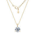 S925 Silver D Color Moissanite Three-Prong Single Stone Pendant Necklace-0-9
