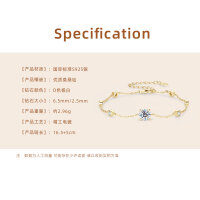 S925 Sterling Silver Four-Leaf Clover Moissanite Bracelet for Women-Four-claw star-patterned bracelet [K gold]  925 silver