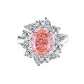 wholesale S925 Sterling Silver Borderless Style Women's Ring with High Carbon Diamond Ice Flower Cut Padparadscha Original Design Collection-0-13