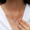 Sterling Silver Minimalist Moissanite Star and Moon Pendant Necklace for Women-0-1