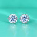 wholesale S925 Sterling Silver Snowflake Moissanite Earrings for Women, Small and Exquisite High-End Style, Versatile Silver Jewelry Wholesale-0-1