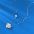 wholesale S925 Silver New 50-Point Moissanite Four-Leaf Clover Pendant, an Everyday Fashion Versatile Necklace by Zhuozhifan Jewelry-0-3