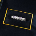 wholesale 925 Silver Vintage Brushed Heart Purple Diamond Full-Circle Ring, Old Money Style Light Luxury Ring-0-3