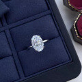 wholesale S925 Silver Four-Prong Setting 9*13mm Pigeon Egg Diamond Ring for Proposal and Engagement, Gift for Her-0-1