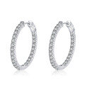 wholesale PT950 gold-plated 925 sterling silver ear studs for women with moissanite and full-circle diamond, factory direct wholesale-0-4