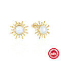 wholesale 925 Sterling Silver Opal Sun Micro-Set Small Geometric Earrings,。-0-0