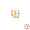 wholesale S925 Sterling Silver Round Micro-Set Zirconia Trendy Ear Clips, Classic。-0-9