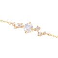 wholesale S925 silver plated with 14K gold Japanese minimalist gentle style moonstone white zircon bracelet-0-4
