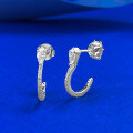 wholesale Metal: S925 New snake ear studs with marquise diamonds, small and delicate, elegant curved shape, cross-border live streaming style-0-0