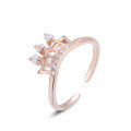 wholesale S925 Silver Korean Creative Cross-border Ring Crown Zirconia Ring for Women, Inlaid Zircon Fashion Accessories Pinky Ring-0-4
