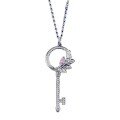 wholesale S925 Silver New Fashion Key Pendant Necklace for Women, Minimalist and Sweet Luxury Style-0-4