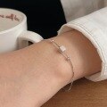 wholesale S925 sterling silver small square bracelet for women, new trendy summer minimalist niche design versatile hand accessory-0-0