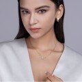 wholesale 925 Silver Fashionable and Elegant New Style Necklace Moissanite Chain Cross-Border Ins Style Choker Necklace European and American Pendant Wholesale-0-3