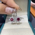 18K Gold 1ct Pigeon Blood Red Ruby Jewelry Set with Ring, Earrings, Necklace-0-2