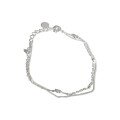 wholesale S925 Sterling Silver Minimalist Korean-style Double Layer Beaded Chain Link Bracelet for Women Students-0-4
