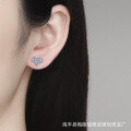 S925 Silver Moissanite Full Diamond Heart Earrings for Women Wholesale-0-2