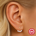 wholesale S925 Sterling Silver Opal Arc-shaped Adjustable Length Elegant Earring-0-1