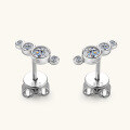 wholesale S925 Sterling Silver Fashion Exquisite High-end Moissanite Stud Earrings for Women Cross-border Niche Design Pea Ear Jewelry Wholesale-0-1