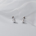 wholesale S925 silver ear studs Korean version minimalist elegant pearl synthetic bead sweet threaded earrings M00349-0-1