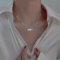 wholesale S925 Sterling Silver Digital Year Solid Silver Necklace for Women Fashion Minimalist Ins Style Niche Korean Version Collarbone Chain Jewelry-0-2
