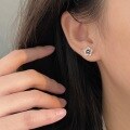 wholesale Sterling Silver S999 Camellia Stud Earrings for Women, Light Luxury Fashion, Forest Style Minimalist Enamel Earrings, High-End Trendy Ear Accessories-0-1