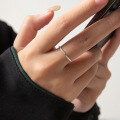 wholesale 999 Silver Nalan Plain Circle Ring for Women, Minimalist Mini Thin Adjustable Open Band Finger Ring R01580-0-2