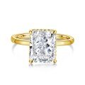 wholesale S925 Sterling Silver Cross-Border Classic 4-Prong Women's Small Luxury Radiant 8A Snowflake Zircon Ring Wholesale for Women-0-6