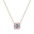 S925 Sterling Silver Princess-Cut Moissanite Full Diamond Necklace-0-4